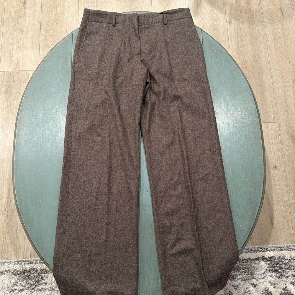 Gunex 100% Virgin Wool Trousers Pants Women’s Size 8 Brown Made in Italy